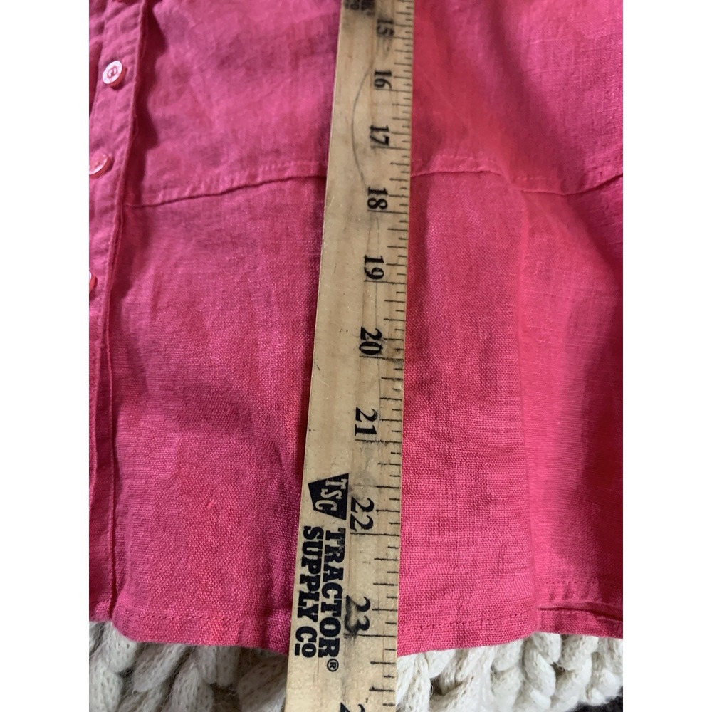 Women's 16P JM Collection Pink 100% Linen 3/4 Sleeve Button Shirt NWT - Picture 11 of 11